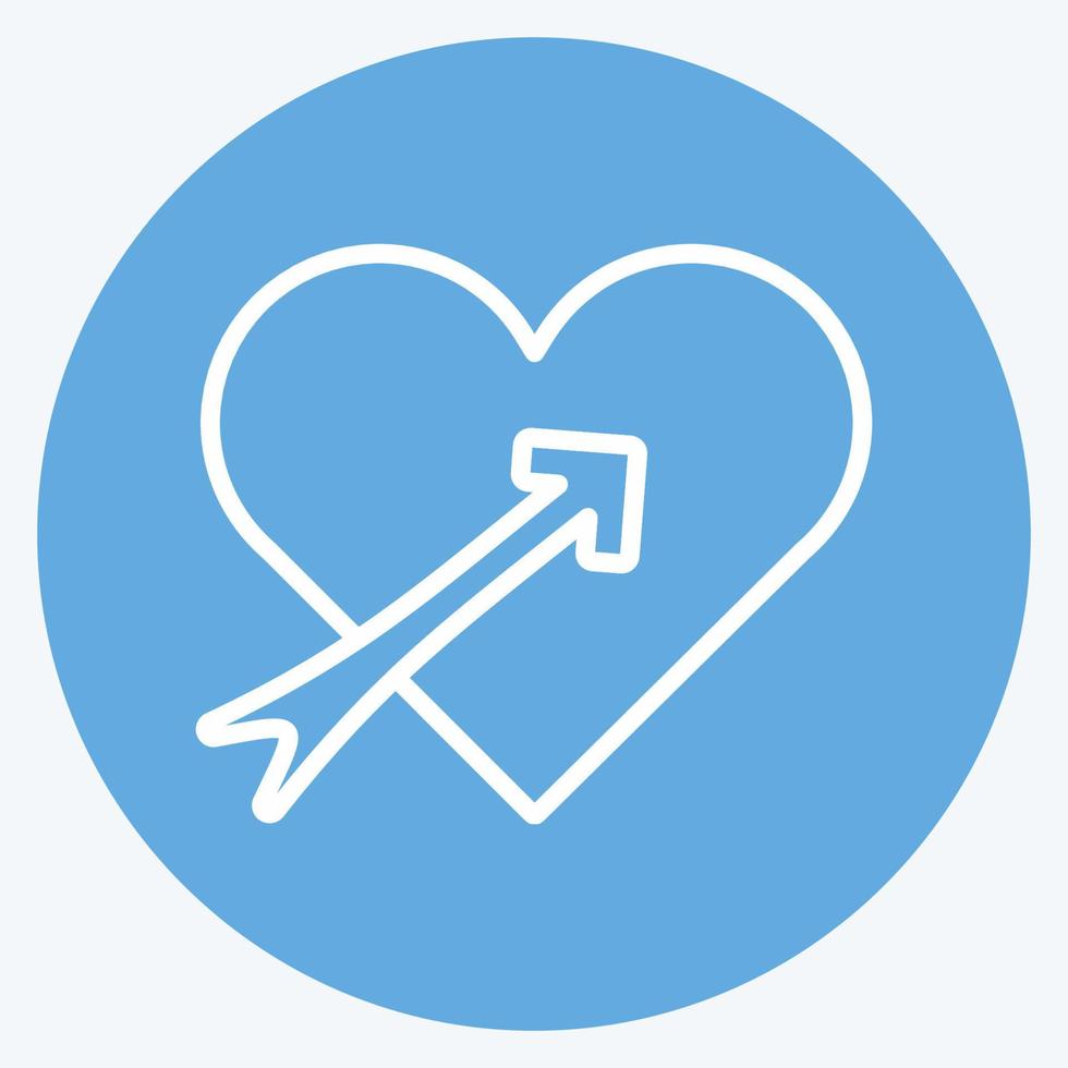 Icon Heart with arrow. suitable for Wedding symbol. blue eyes style. simple design editable. design template vector. simple symbol illustration vector