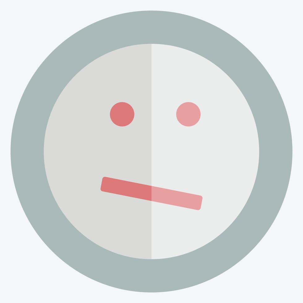 Icon Emoticon Confused. suitable for Emoticon symbol. flat style. simple design editable. design template vector. simple symbol illustration vector