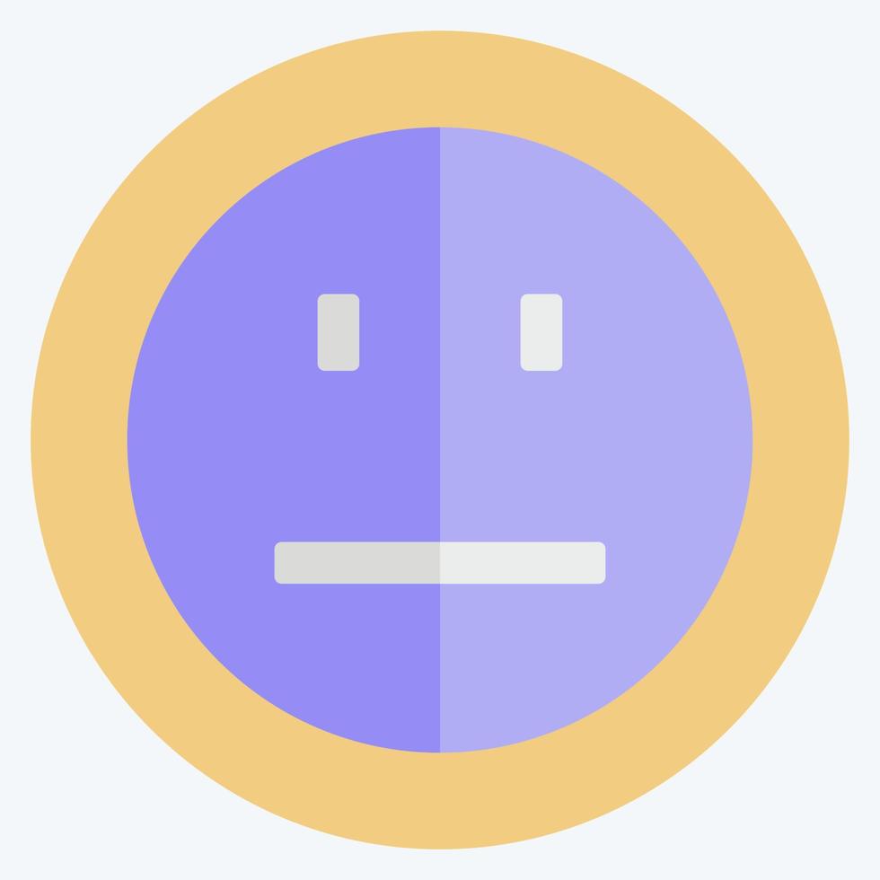Icon Emoticon Straight Face. suitable for Emoticon symbol. flat style. simple design editable. design template vector. simple symbol illustration vector