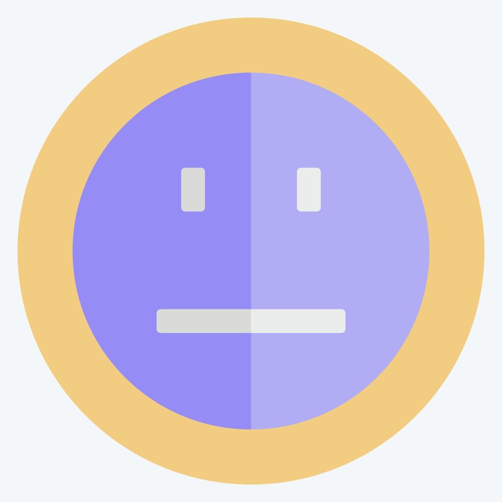 Icon Emoticon Straight Face. suitable for Emoticon symbol. flat style. simple design editable. design template vector. simple symbol illustration vector