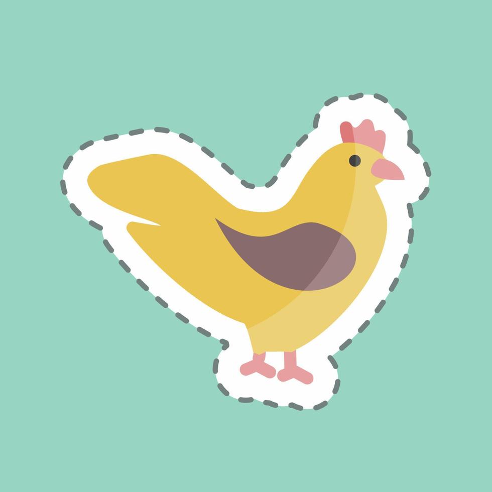 Sticker line cut Chicken. suitable for Garden symbol. simple design editable. design template vector. simple symbol illustration vector