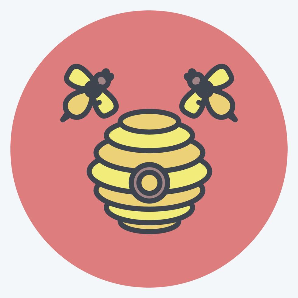 Icon Hive. suitable for Garden symbol. color mate style. simple design editable. design template vector. simple symbol illustration vector