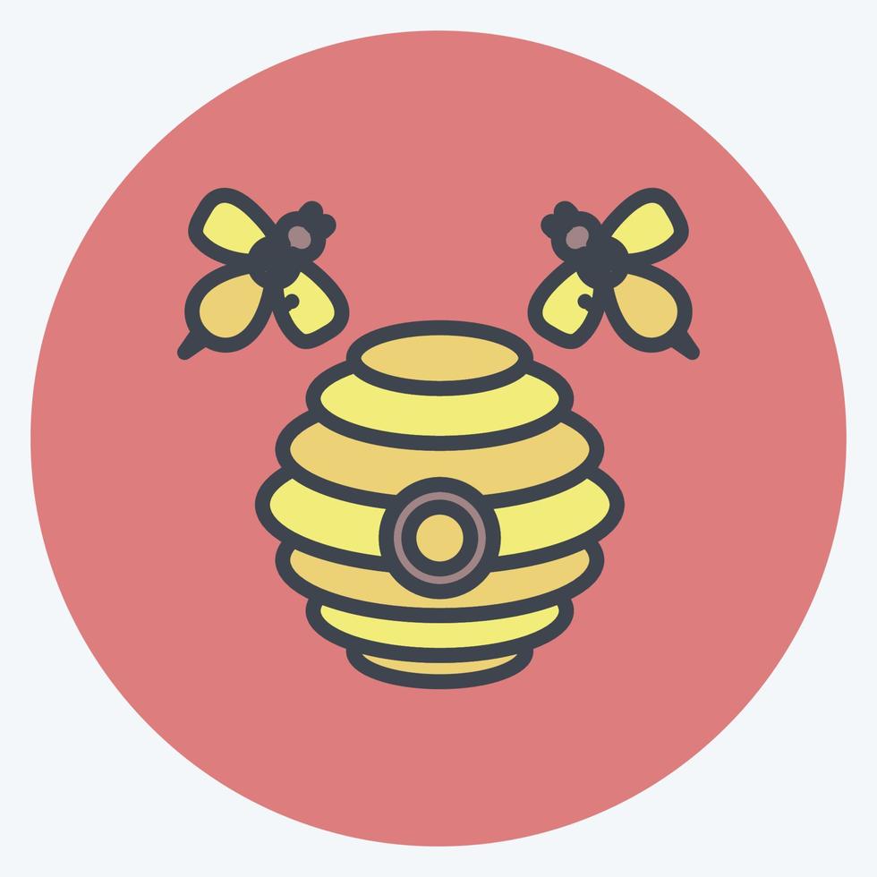 Icon Hive. suitable for Garden symbol. color mate style. simple design editable. design template vector. simple symbol illustration vector