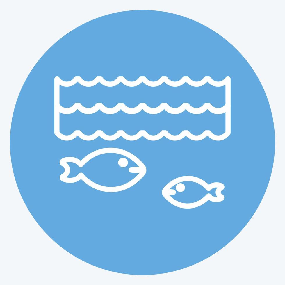 icono de la vida bajo el agua. adecuado para el símbolo de la comunidad. estilo de ojos azules. diseño simple editable. vector de plantilla de diseño. ilustración de símbolo simple