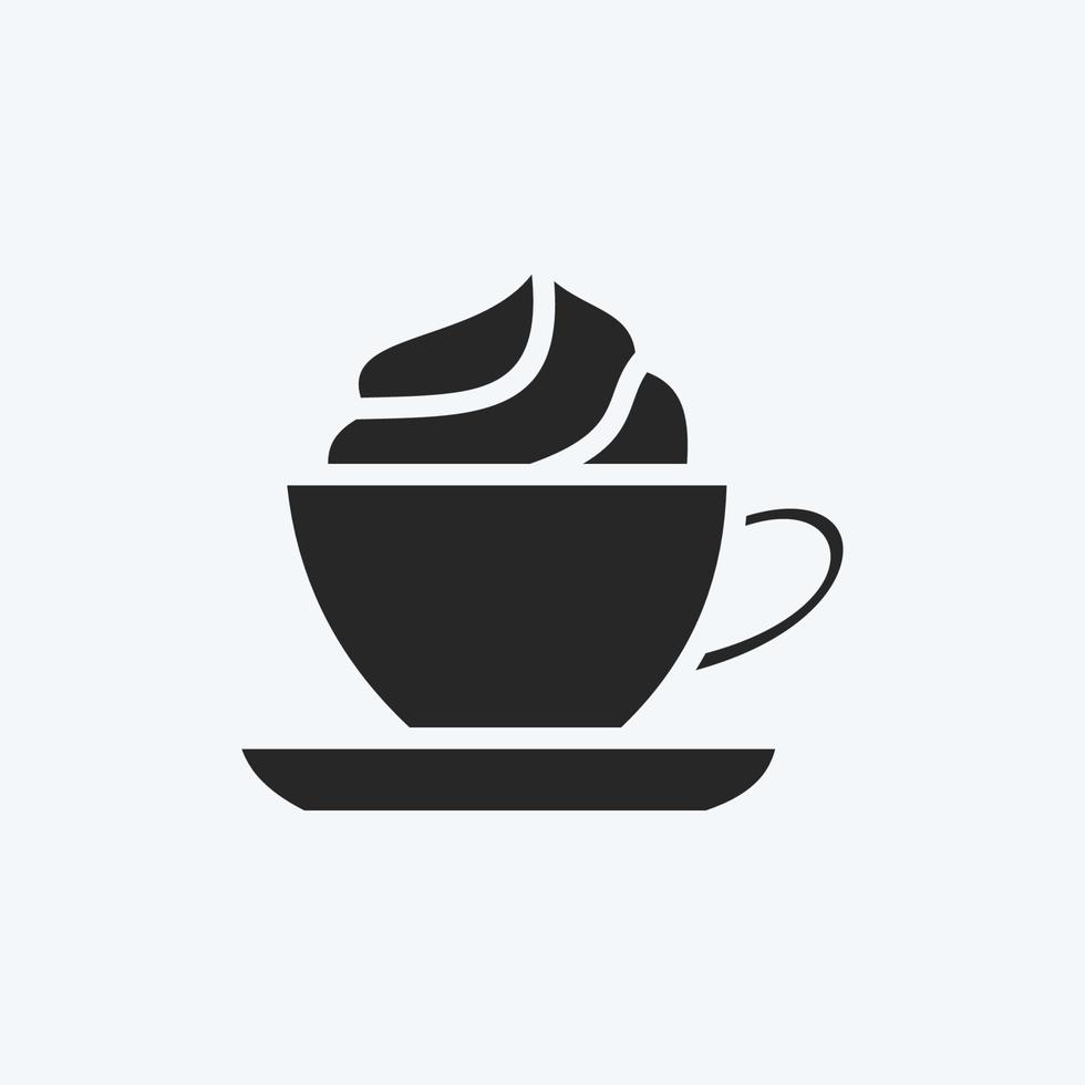 icono de café vienés. adecuado para el símbolo de bebida. estilo de glifo. diseño simple editable. vector de plantilla de diseño. ilustración de símbolo simple