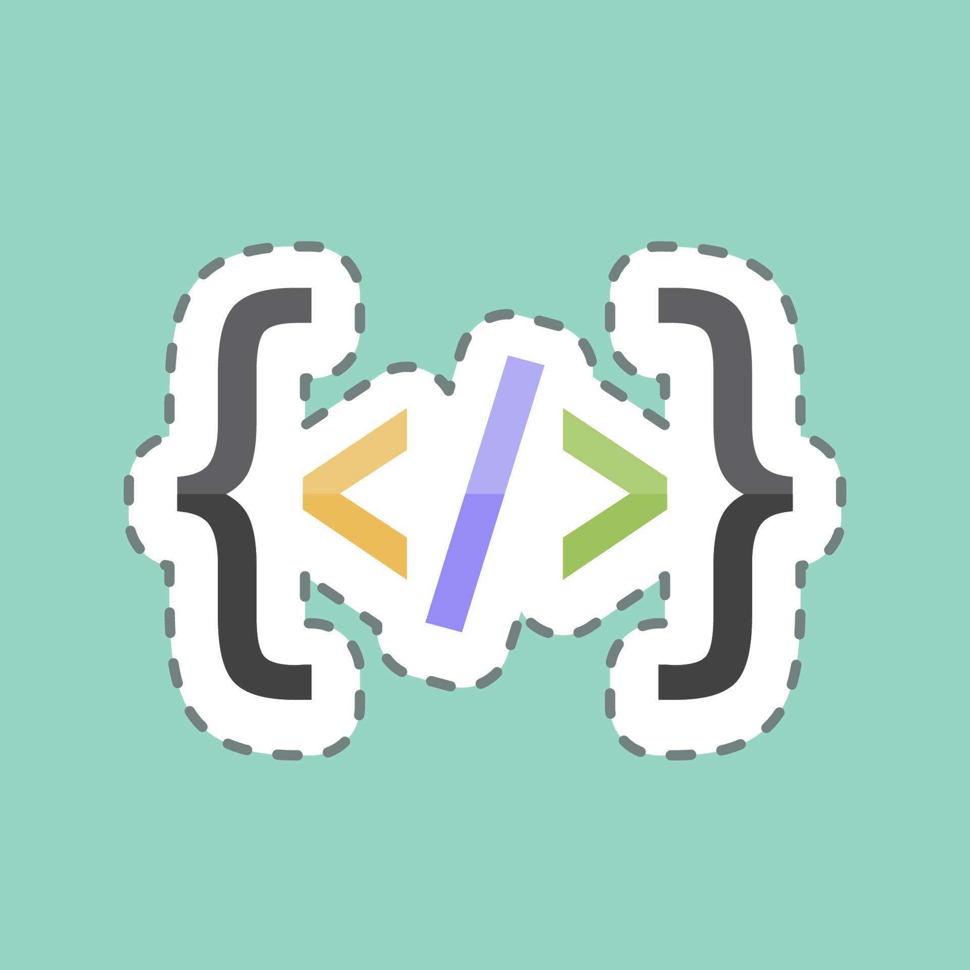 Sticker line cut Programming. suitable for Programming symbol. simple ...