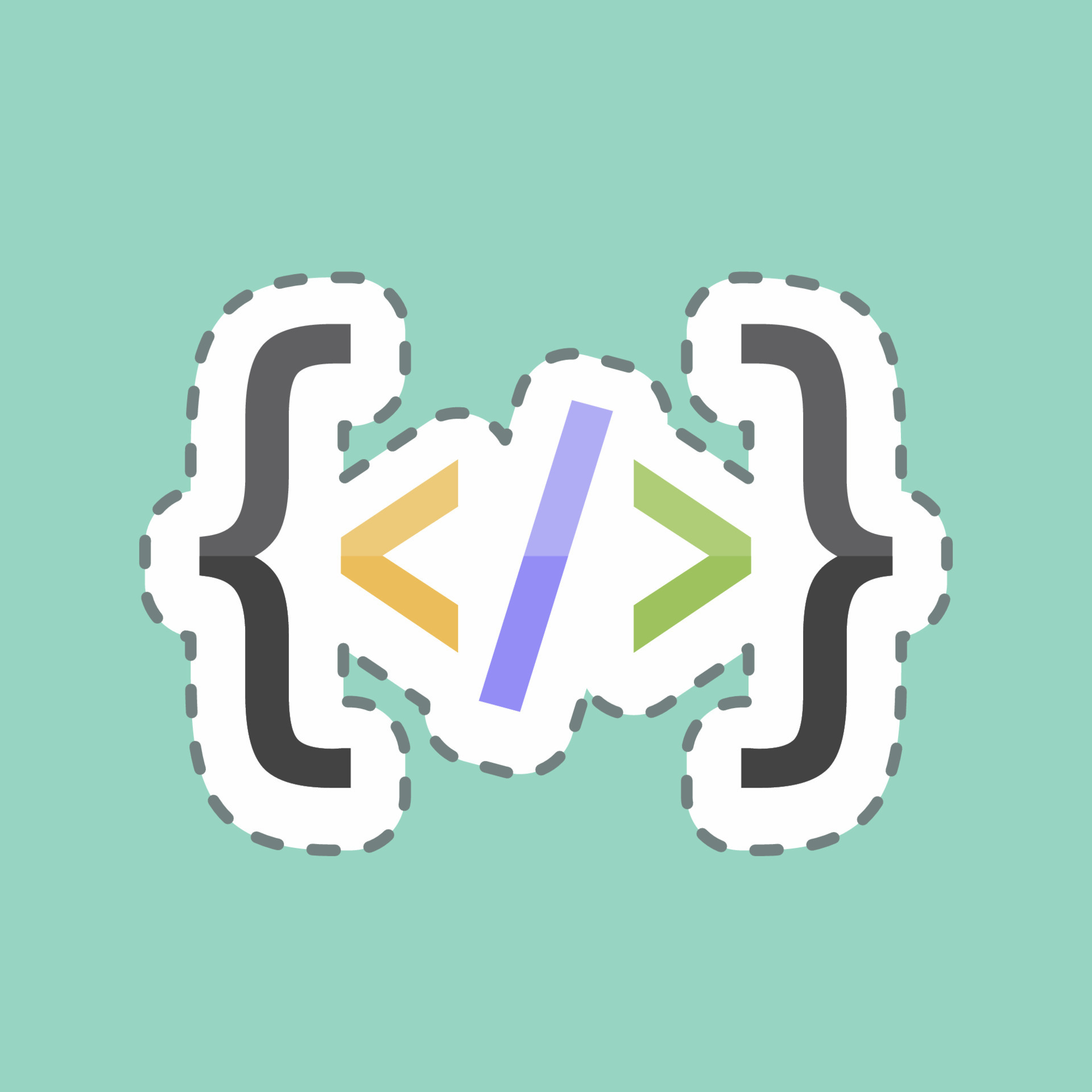 Sticker line cut Programming. suitable for Programming symbol. simple ...