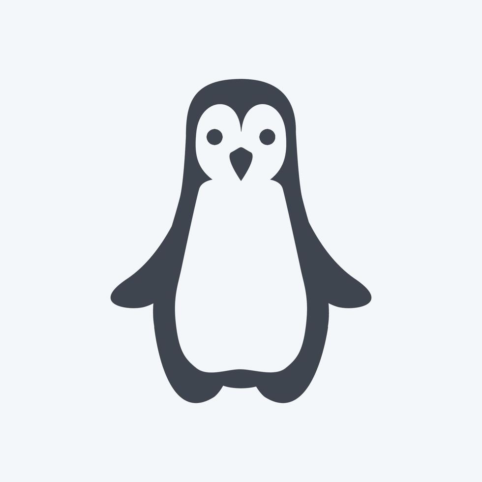 Icon Penguin. suitable for Animal symbol. glyph style. simple design editable. design template vector. simple symbol illustration vector