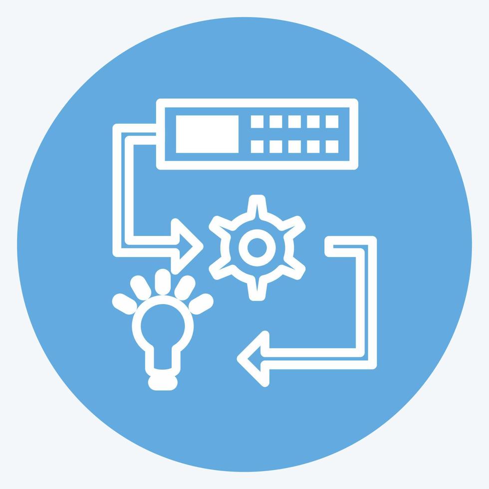Icon Machine Learning. suitable for data analytics symbol. blue eyes style. simple design editable. design template vector. simple symbol illustration vector