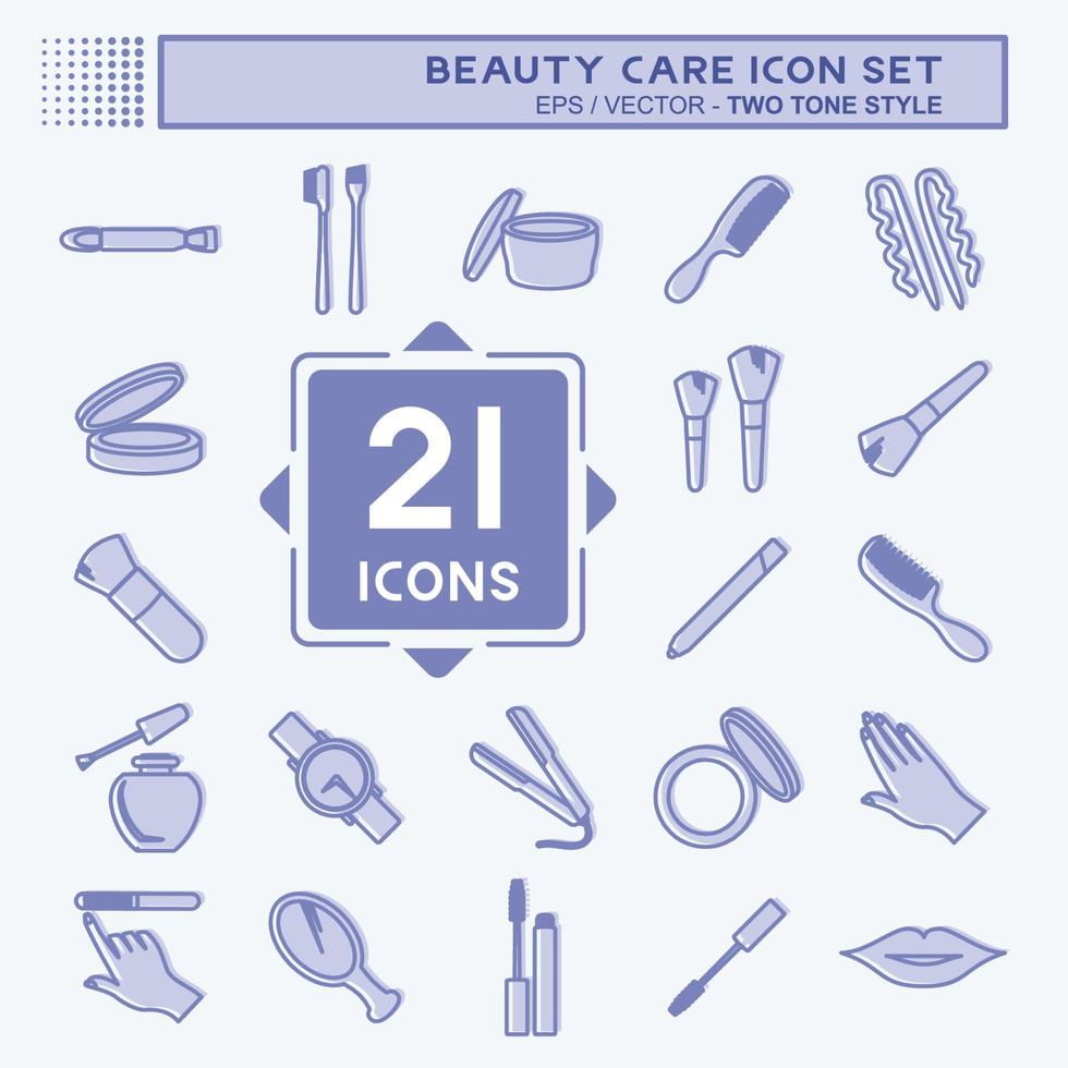 Beauty Care Icon Set. suitable for beauty care symbol. two tone style. simple design editable. design template vector. simple symbol illustration vector