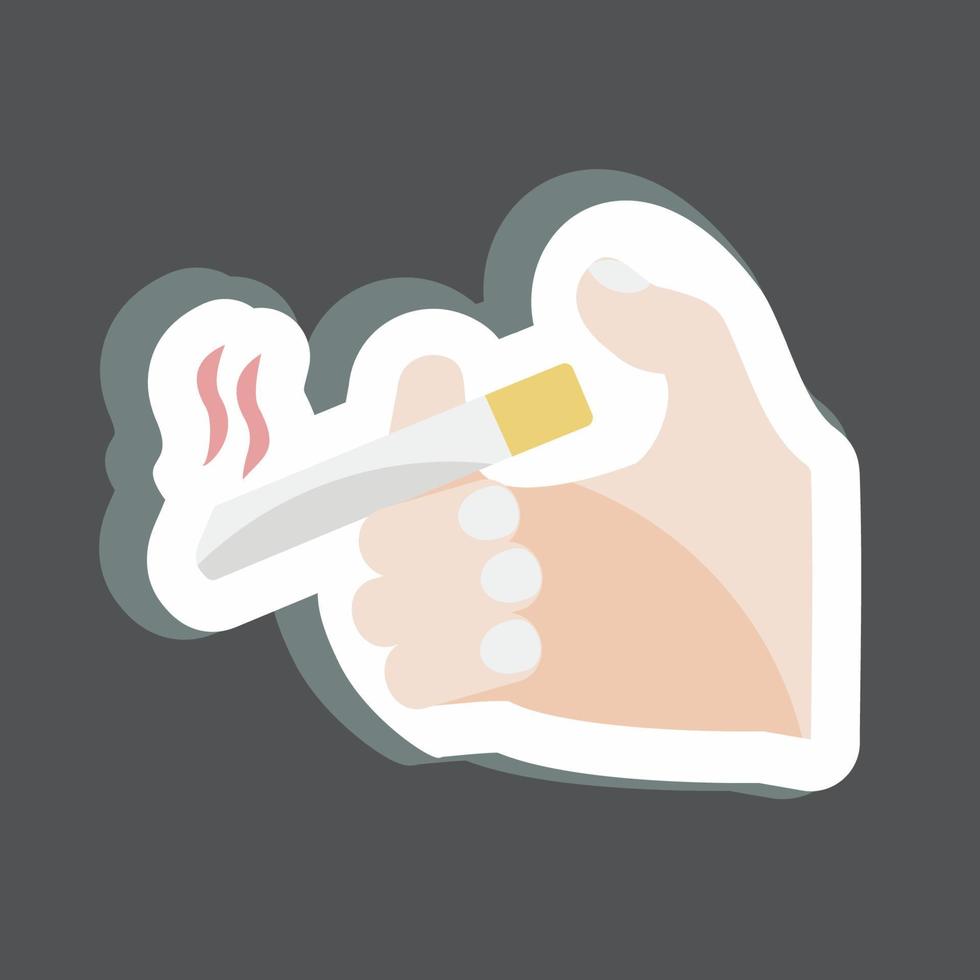 Sticker Holding Cigarette. suitable for Hand Actions symbol. simple design editable. design template vector. simple symbol illustration vector