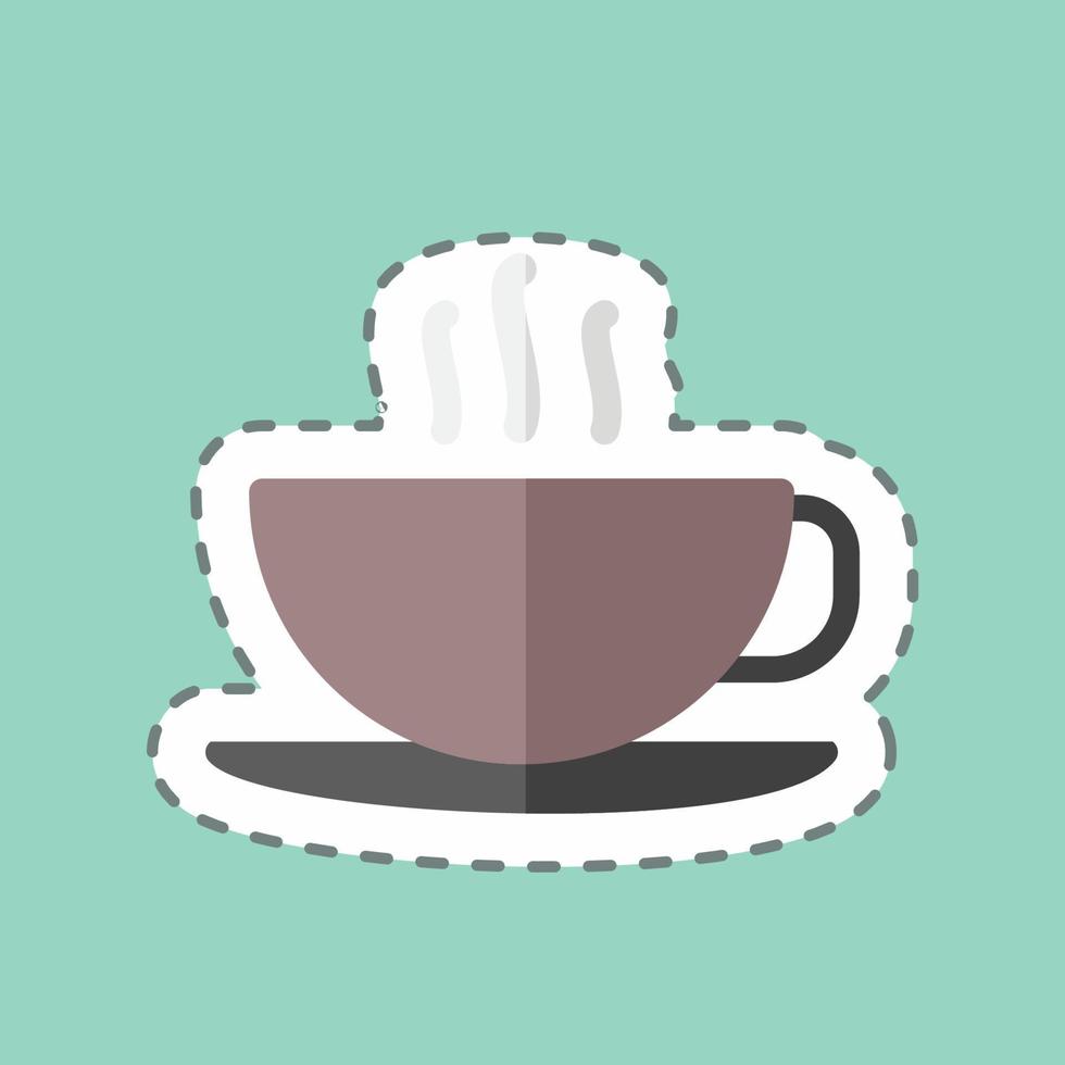 Sticker line cut Coffee Cup. suitable for Wedding symbol. simple design editable. design template vector. simple symbol illustration vector