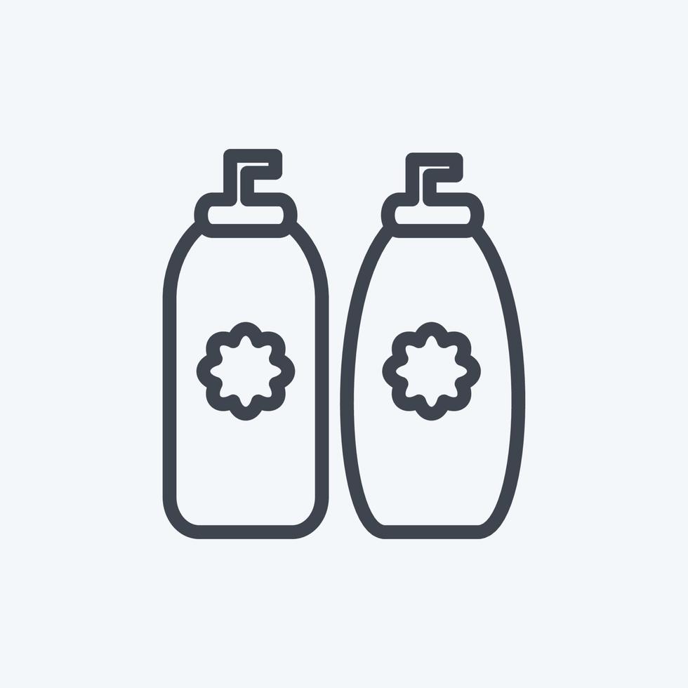 botellas de perfume icono. adecuado para el símbolo de spa. estilo de línea diseño simple editable. vector de plantilla de diseño. ilustración de símbolo simple