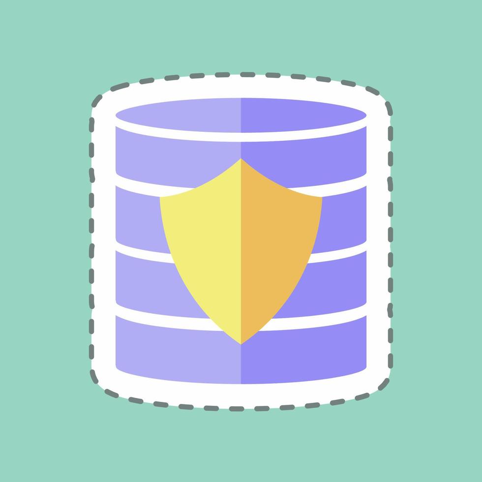 Sticker line cut Secured Backup. suitable for data analytics symbol. simple design editable. design template vector. simple symbol illustration vector