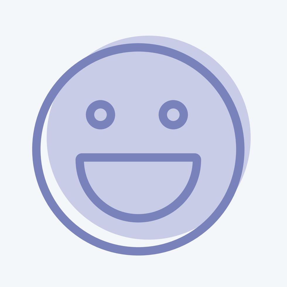 Icon Emoticon Laughing. suitable for Emoticon symbol. two tone style. simple design editable. design template vector. simple symbol illustration vector