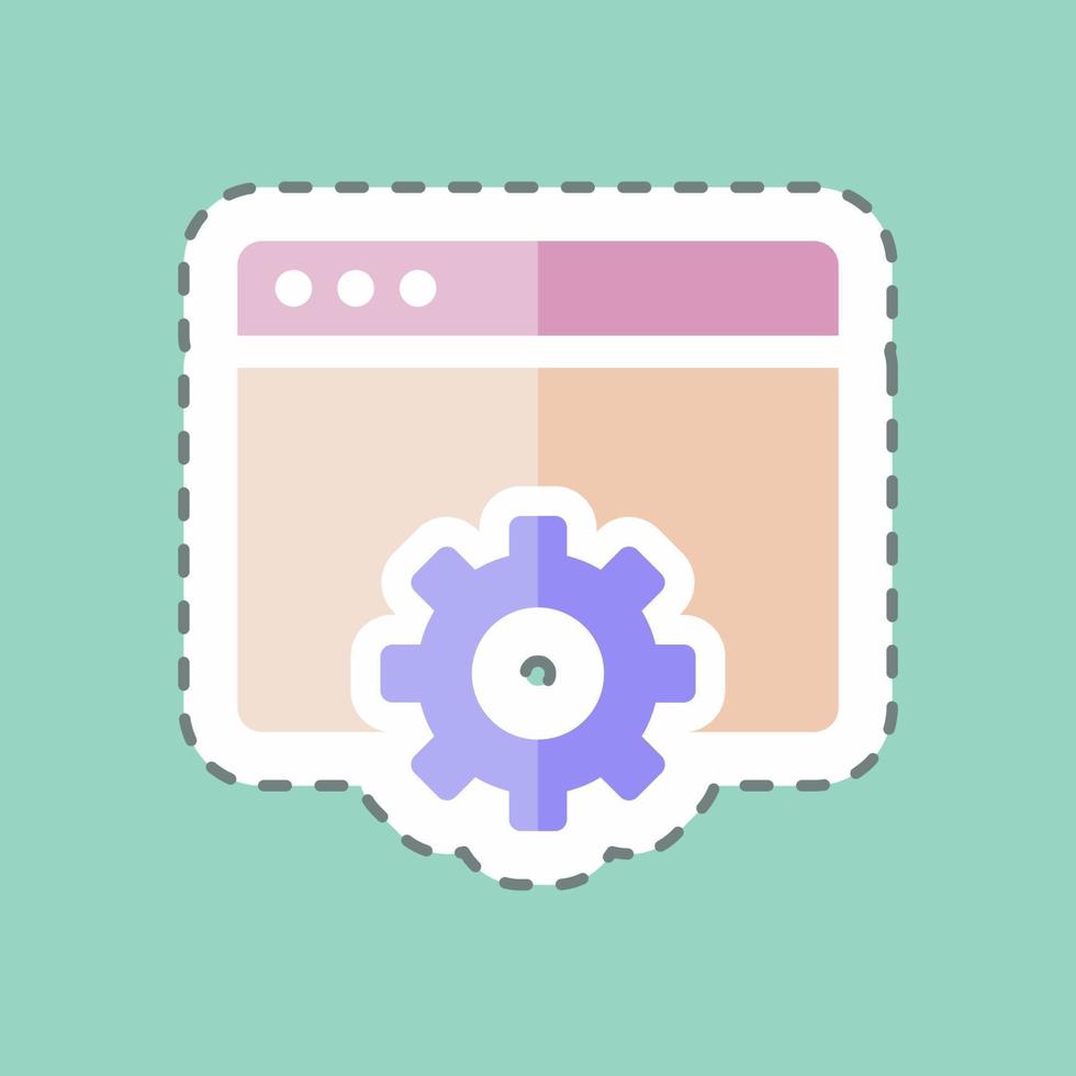 Sticker line cut Browser Settings. suitable for User Interface symbol. simple design editable. design template vector. simple symbol illustration vector