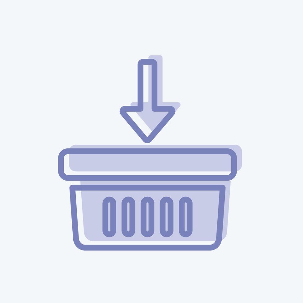 Icon Add to Basket. suitable for Education symbol. two tone style. simple design editable. design template vector. simple symbol illustration vector