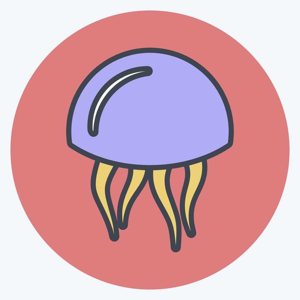 icono de medusas. adecuado para el símbolo del mar. estilo compañero de color. diseño simple editable. vector de plantilla de diseño. ilustración de símbolo simple