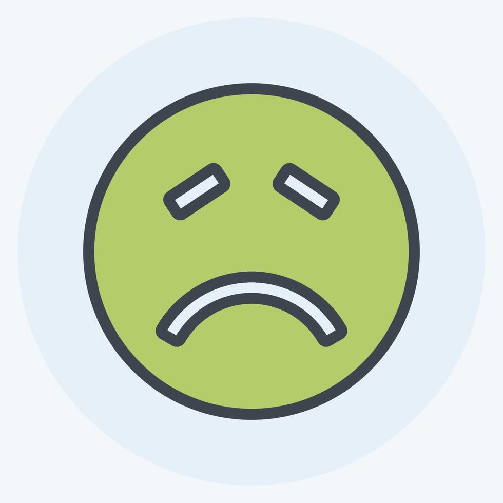 Icon Emoticon Sick. suitable for Emoticon symbol. color mate style. simple design editable. design template vector. simple symbol illustration vector