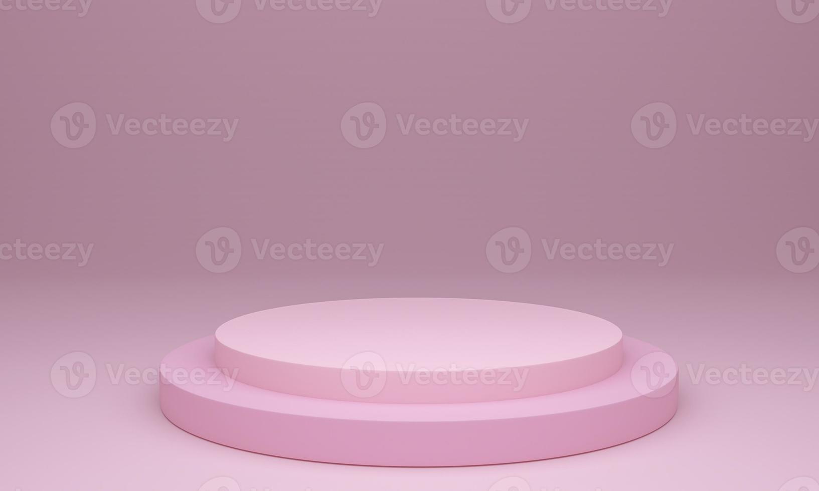 Mock-up Display Product Podium, 3D rendering. Abstract scene background. Cylinder podium on pink background. Product presentation, mock up, show cosmetic product, Podium, stage pedestal or platform photo