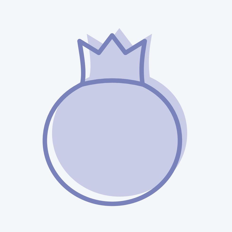 Icon Pomegranate. suitable for Fruits and Vegetables symbol. two tone style. simple design editable. design template vector