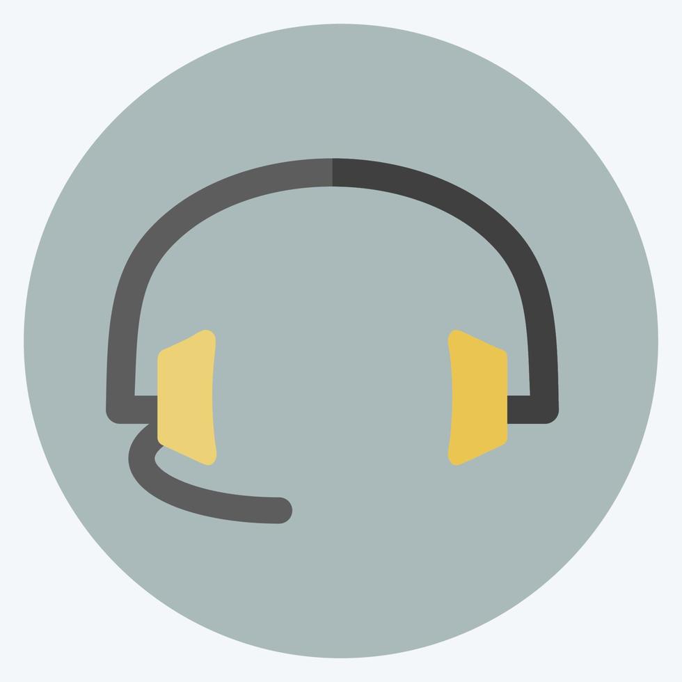Icon Headphones. suitable for Education symbol. flat style. simple design editable. design template vector. simple symbol illustration vector