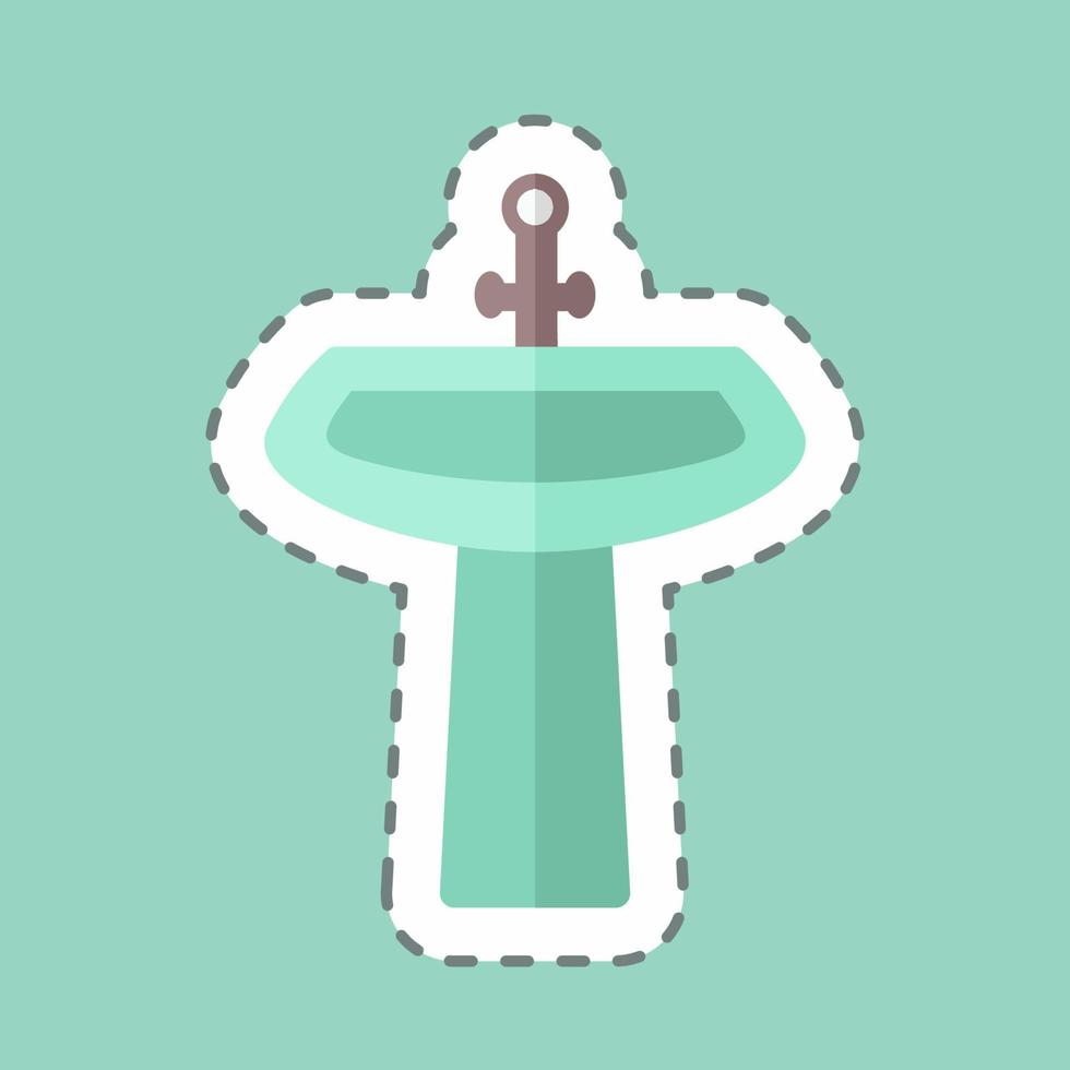 Sticker line cut Sink. suitable for Home symbol. simple design editable. design template vector. simple symbol illustration vector