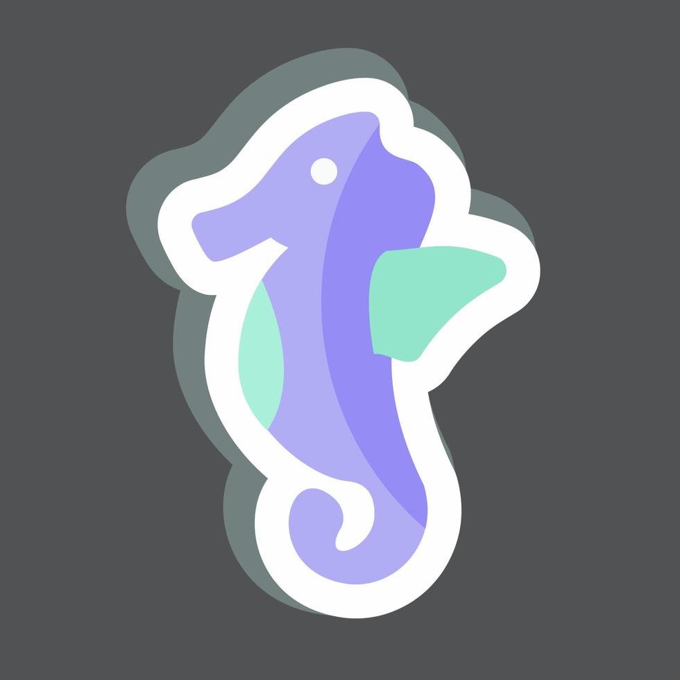 Sticker Sea Horse. suitable for Sea symbol. simple design editable. design template vector. simple symbol illustration vector