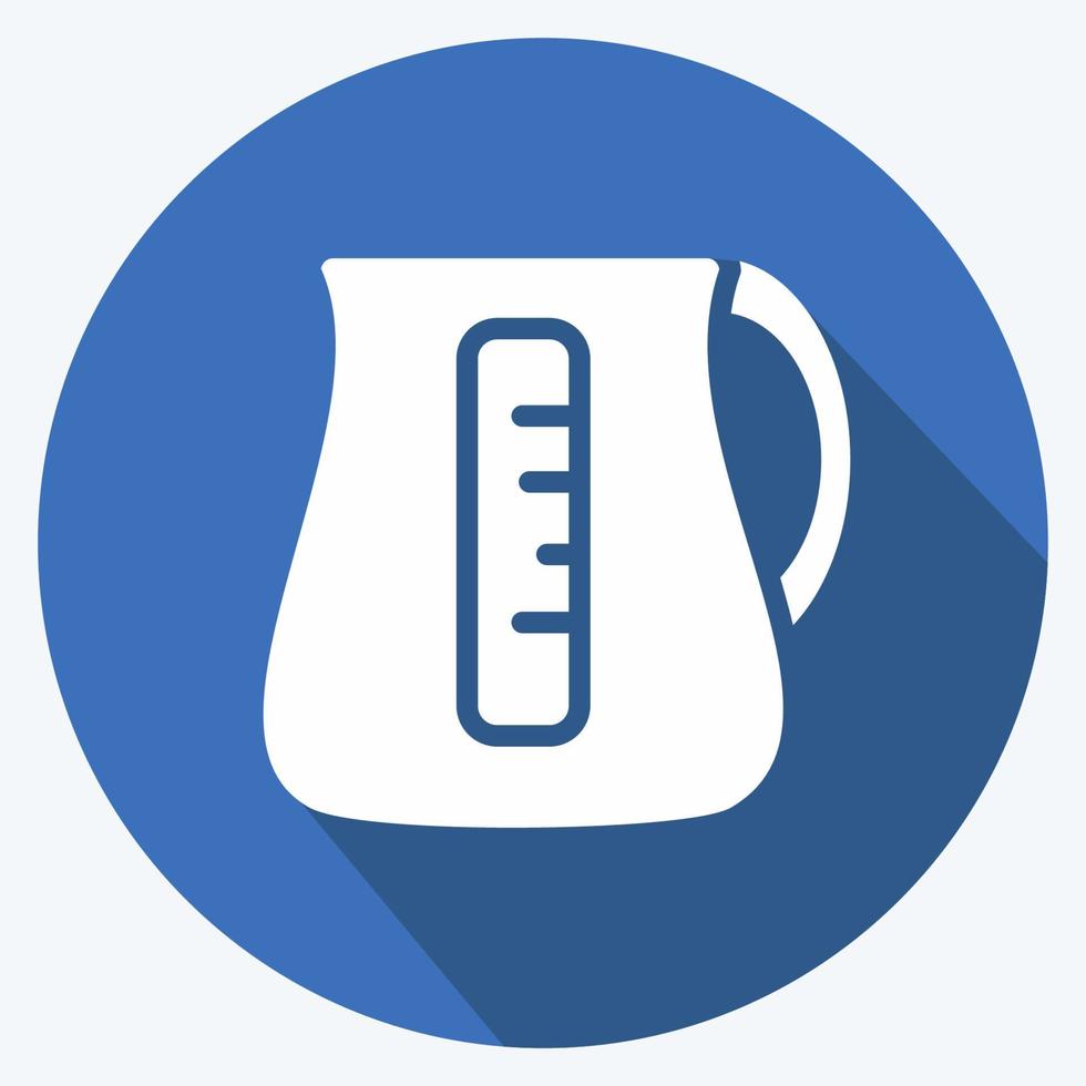 Icon Electric Kettle. suitable for Drink symbol. long shadow style. simple design editable. design template vector. simple symbol illustration vector