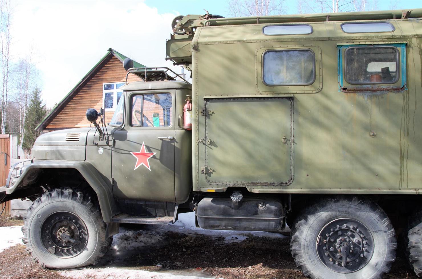 wartime car with a red star on the door photo