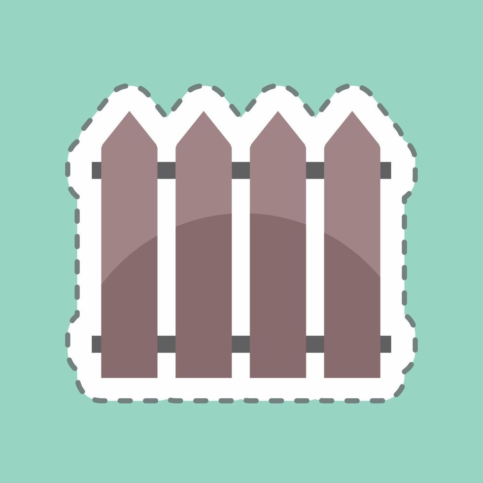 Sticker line cut Fence. suitable for Spring symbol. simple design editable. design template vector. simple symbol illustration vector