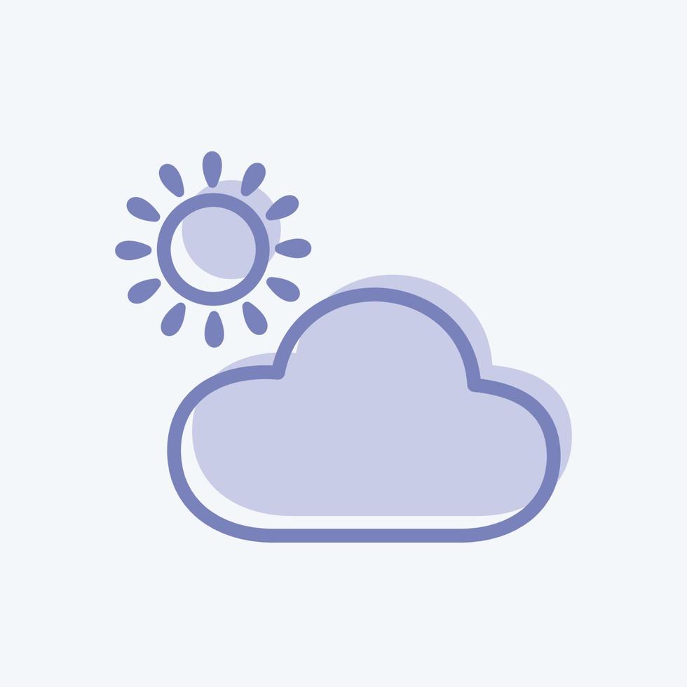 Icon Cloudy Weather. suitable for Spring symbol. two tone style. simple design editable. design template vector. simple symbol illustration vector