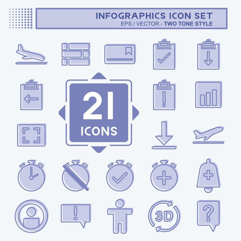 Infographics Icon Set. suitable for Education symbol. two tone style. simple design editable. design template vector. simple symbol illustration vector