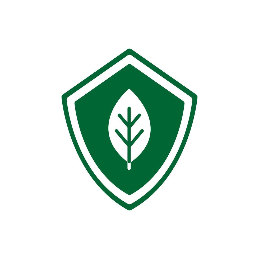shield with leaf, ecology and environment icon vector
