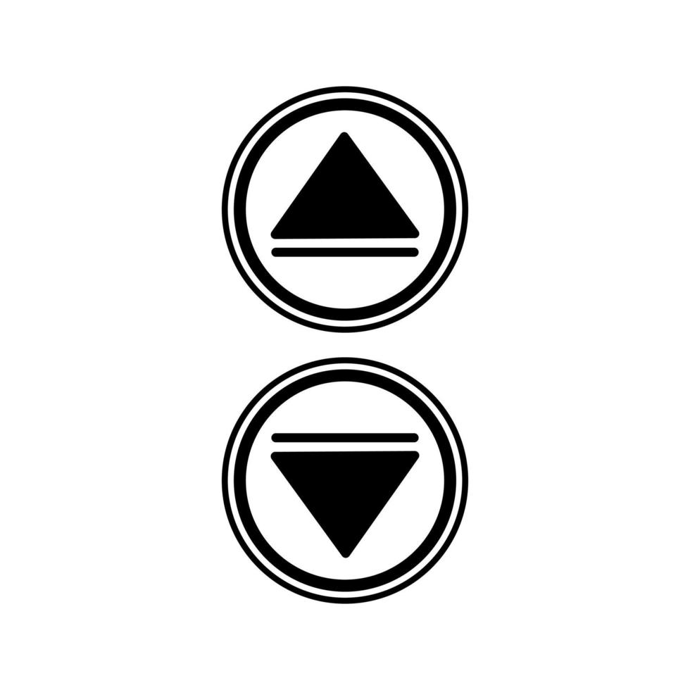 flecha arriba y abajo, botón de ascensor, vector de icono de carga y descarga