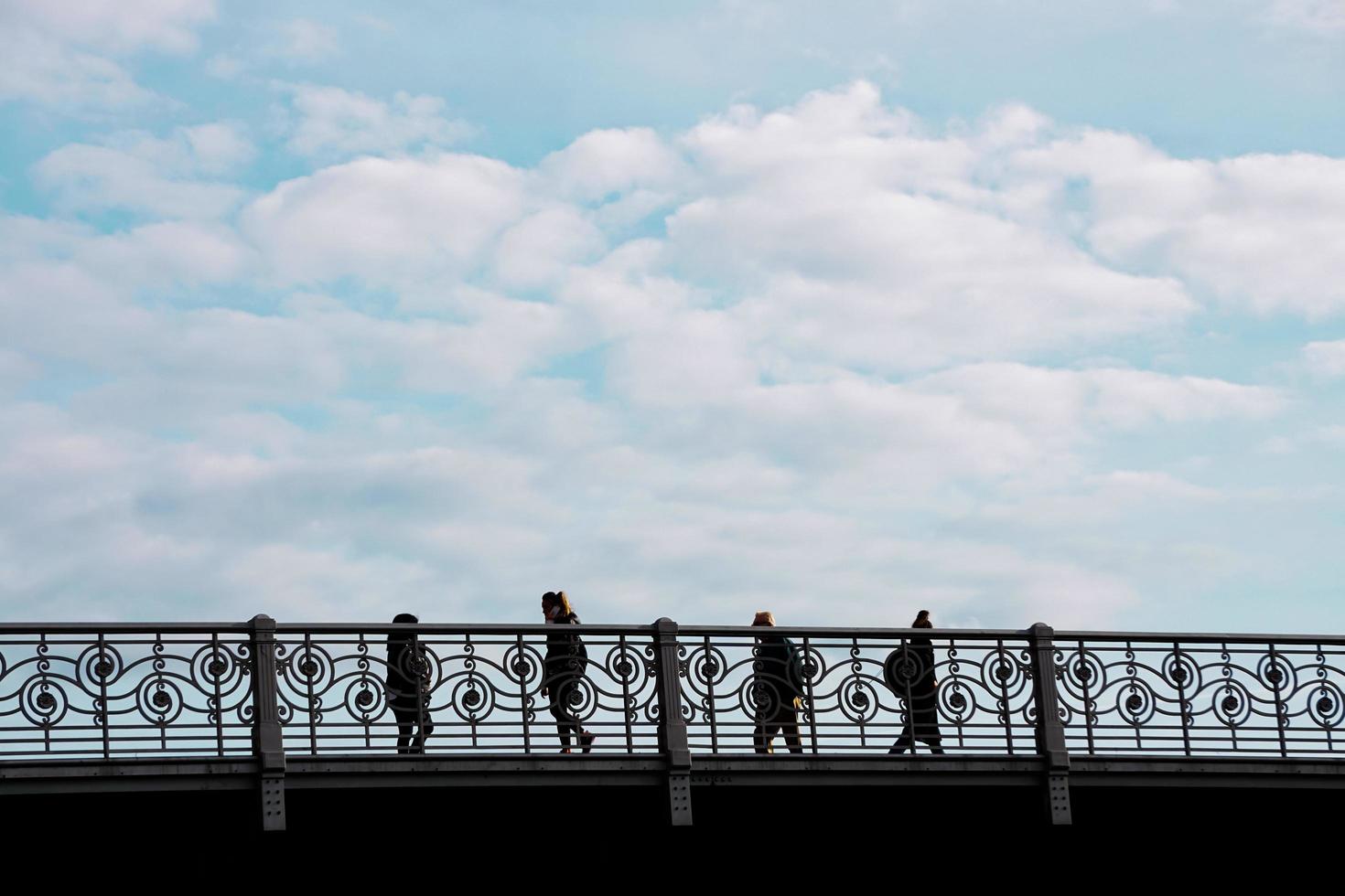 Bilbao, Vizcaya, Spain, 2022-Tourists on a bridge photo