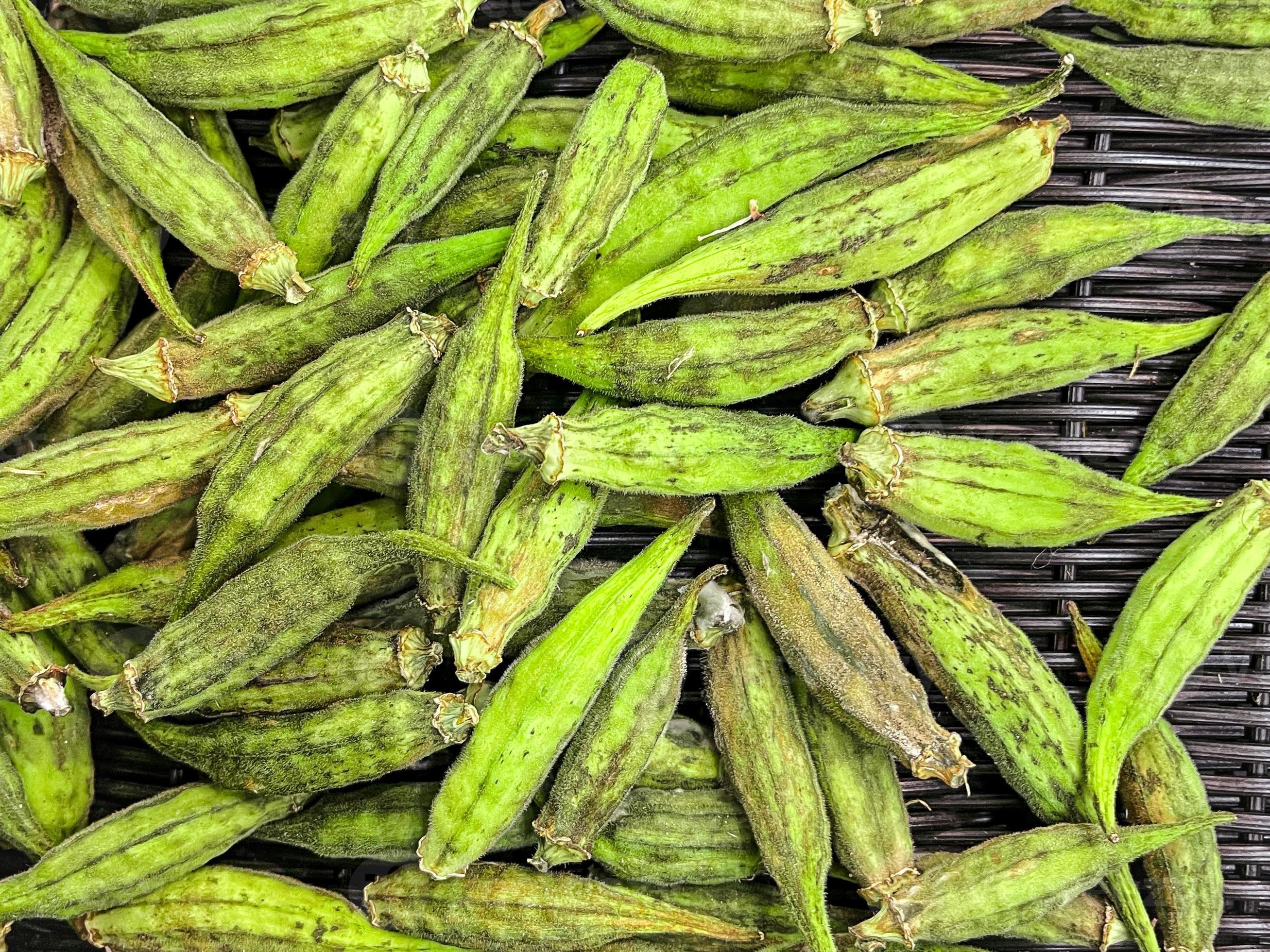 okra fruit gombo vrac healthy meal food snack copy space food