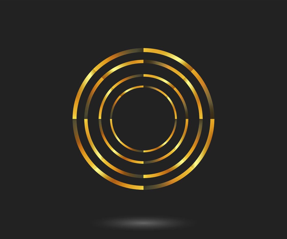 Golden line circle vector