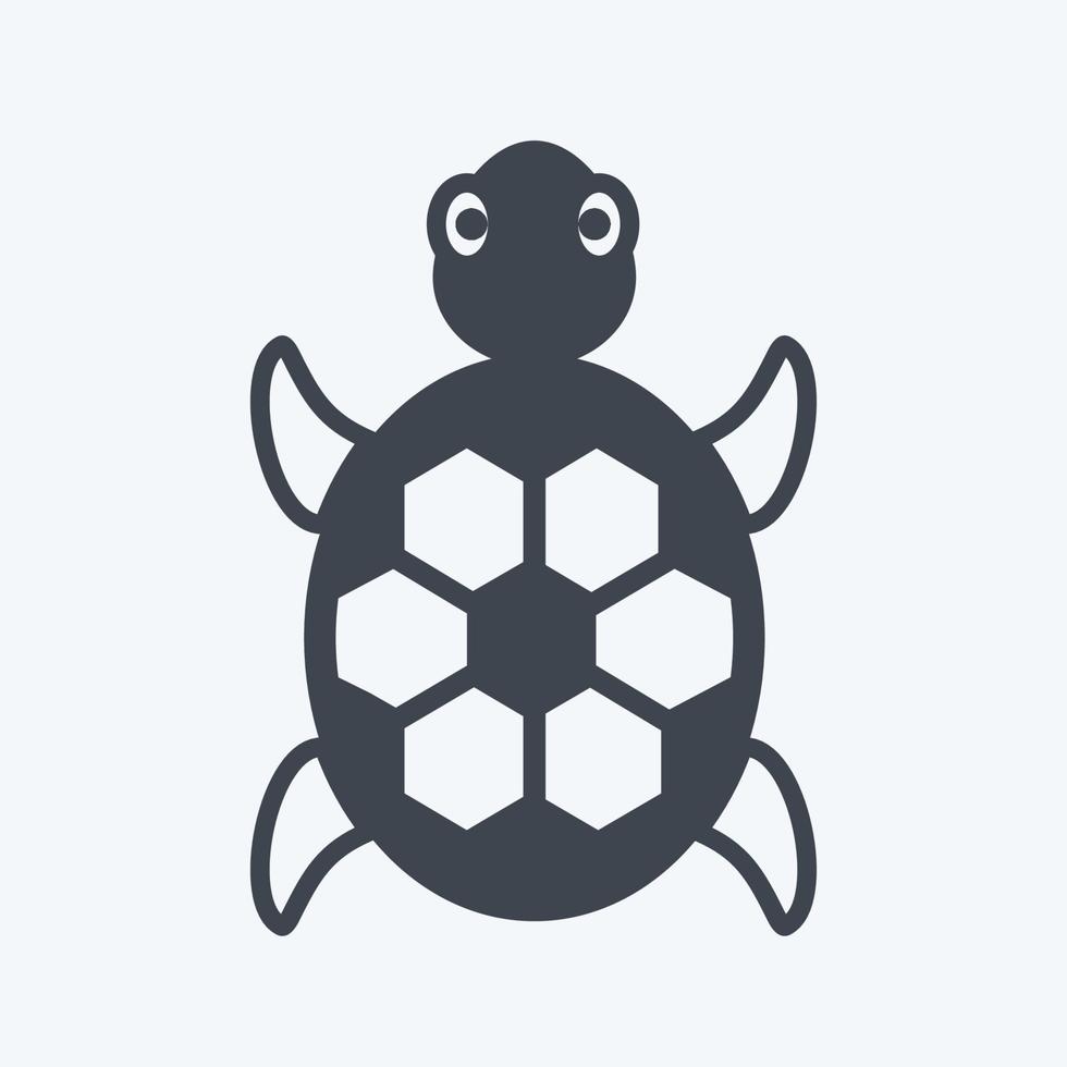 Icon Turtle. suitable for animal symbol. glyph style. simple design editable. design template vector. simple symbol illustration vector