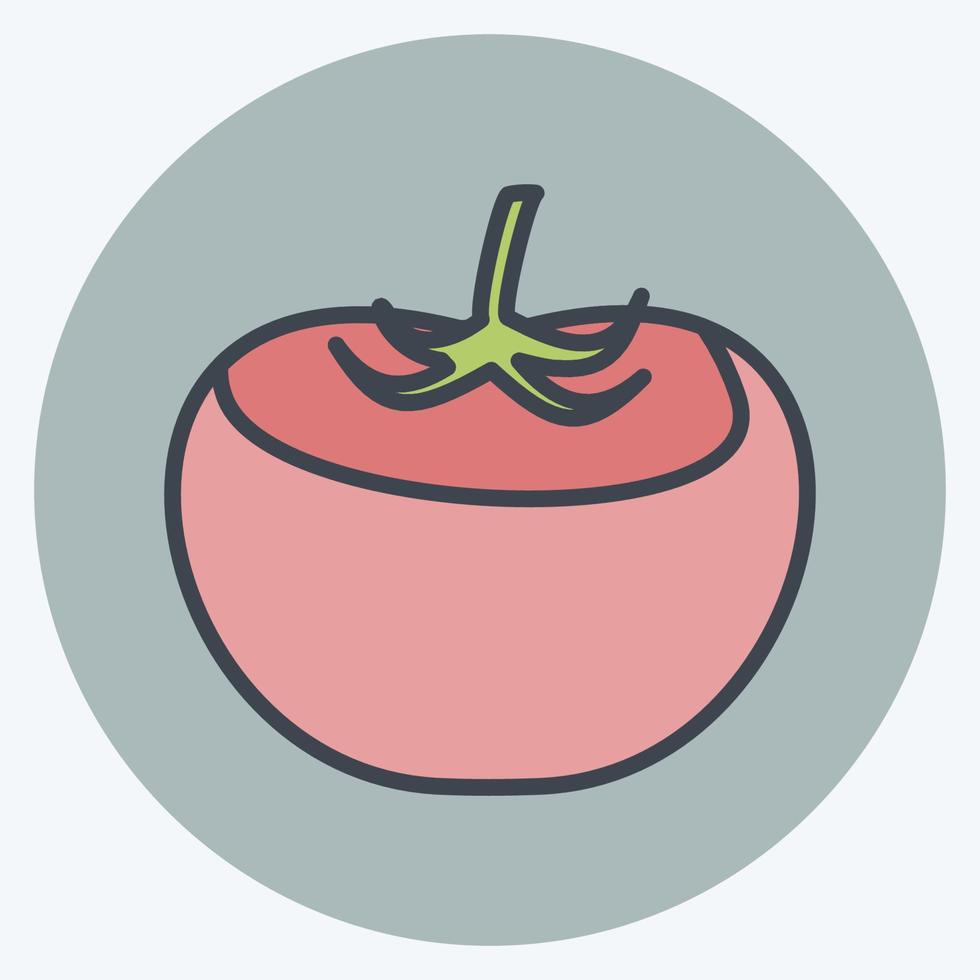 icono de tomate. adecuado para el símbolo de frutas y verduras. estilo compañero de color. diseño simple editable. vector de plantilla de diseño. ilustración de símbolo simple