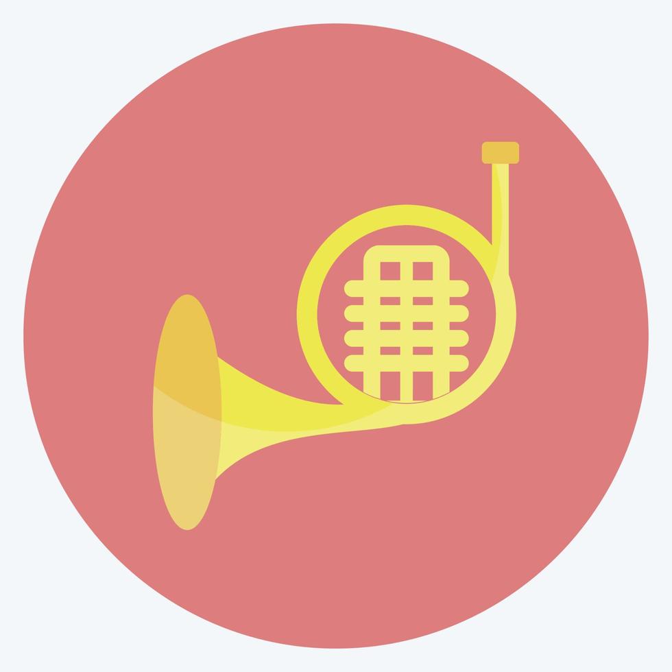 icono de cuerno francés. adecuado para el símbolo de la música. estilo plano diseño simple editable. vector de plantilla de diseño. ilustración de símbolo simple