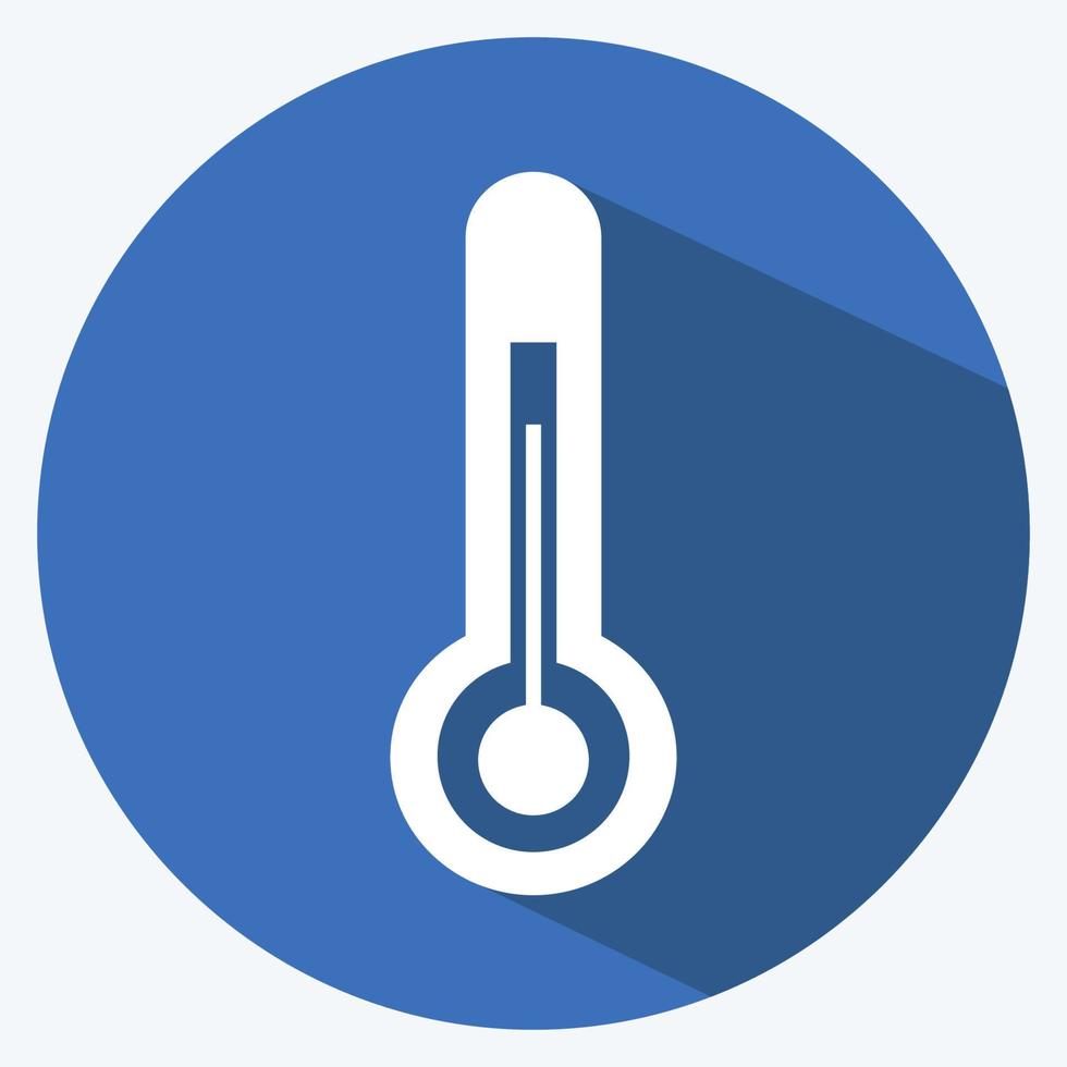 control de temperatura del icono. adecuado para el símbolo de primavera. estilo de sombra larga. diseño simple editable. vector de plantilla de diseño. ilustración de símbolo simple