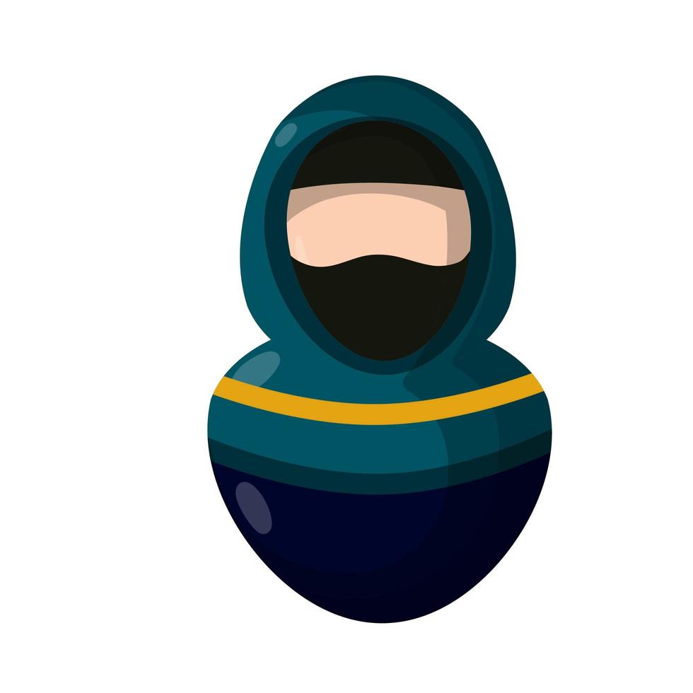 mujer árabe en niqab aislado sobre fondo blanco. avatar de chica musulmana vector