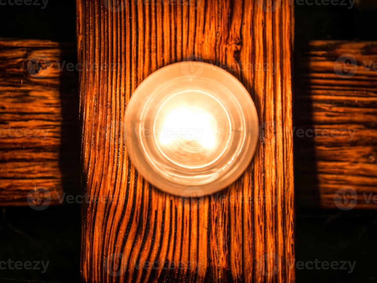 abstraction of wood and old light bulbs photo