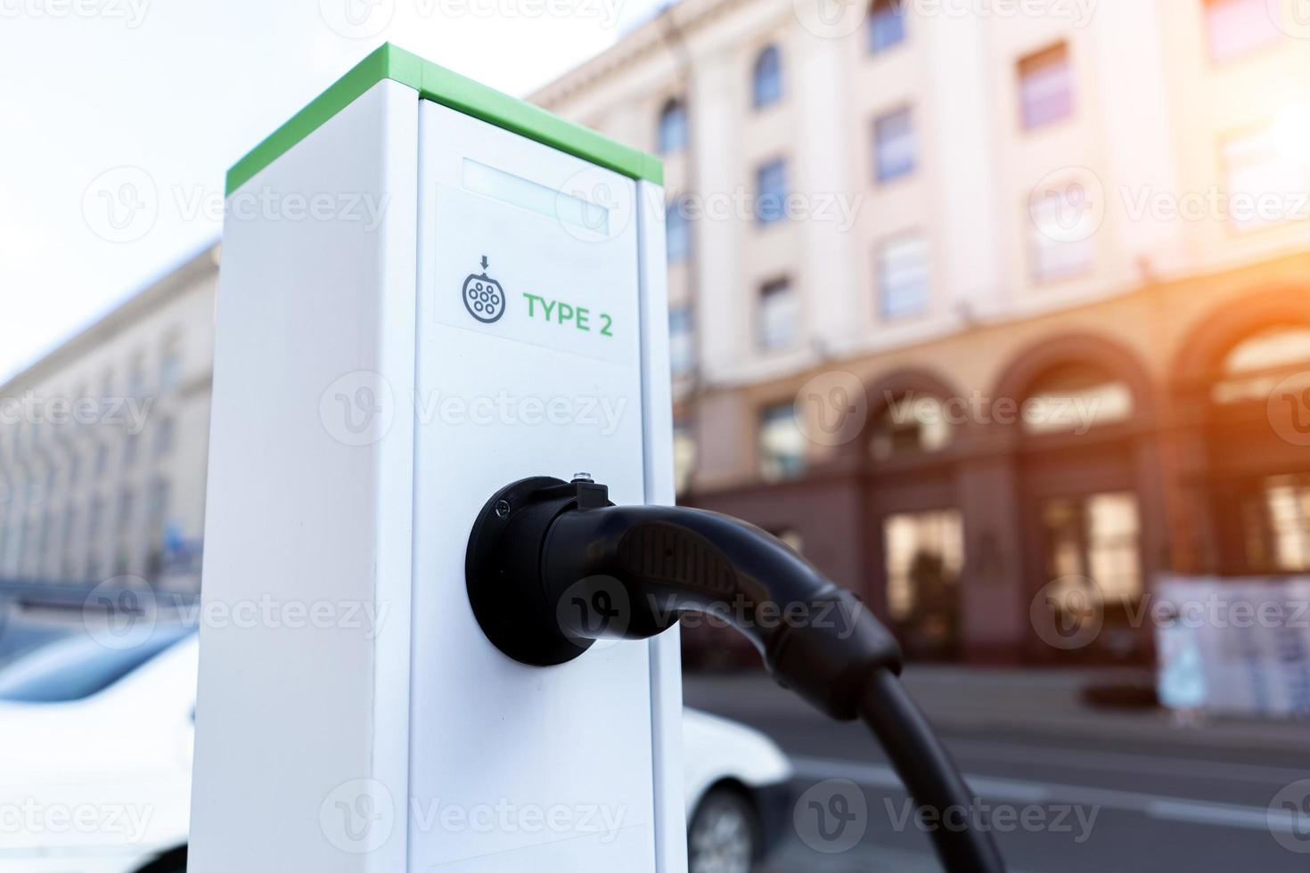 charging station for electric vehicles close-up photo