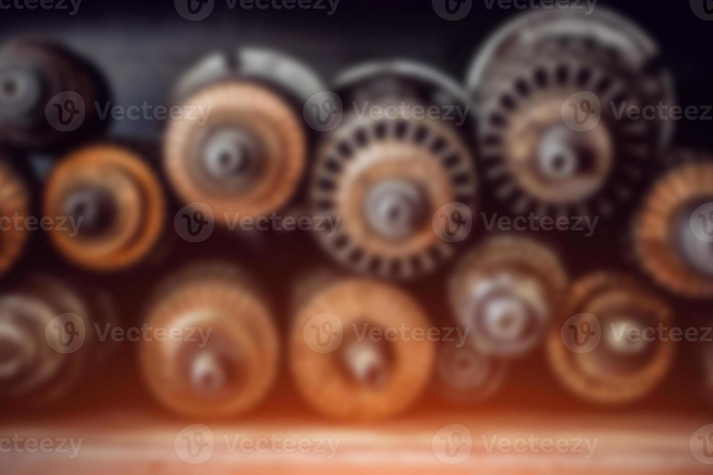 technical blurred background. Generator gears and windings photo