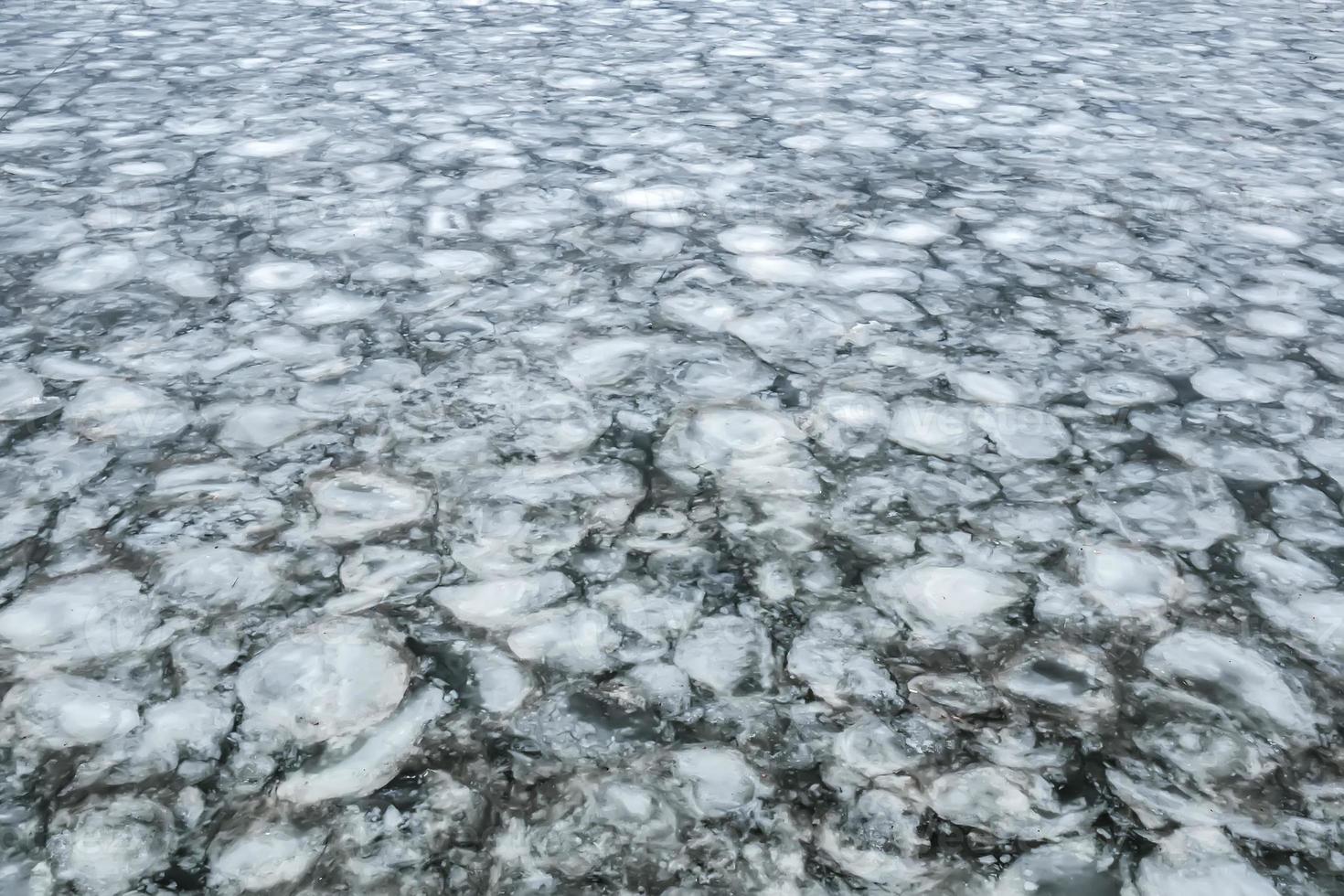 the texture of the ice on the river photo
