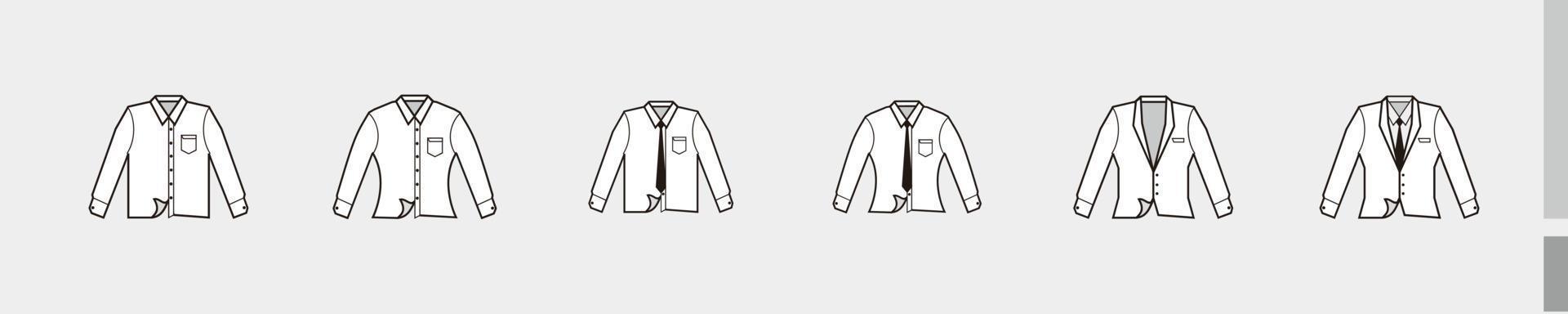 formal clothes with tie and pocket. long sleeves formal clothes and tuxedo for production clothing, advertisement, apparel textile use vector