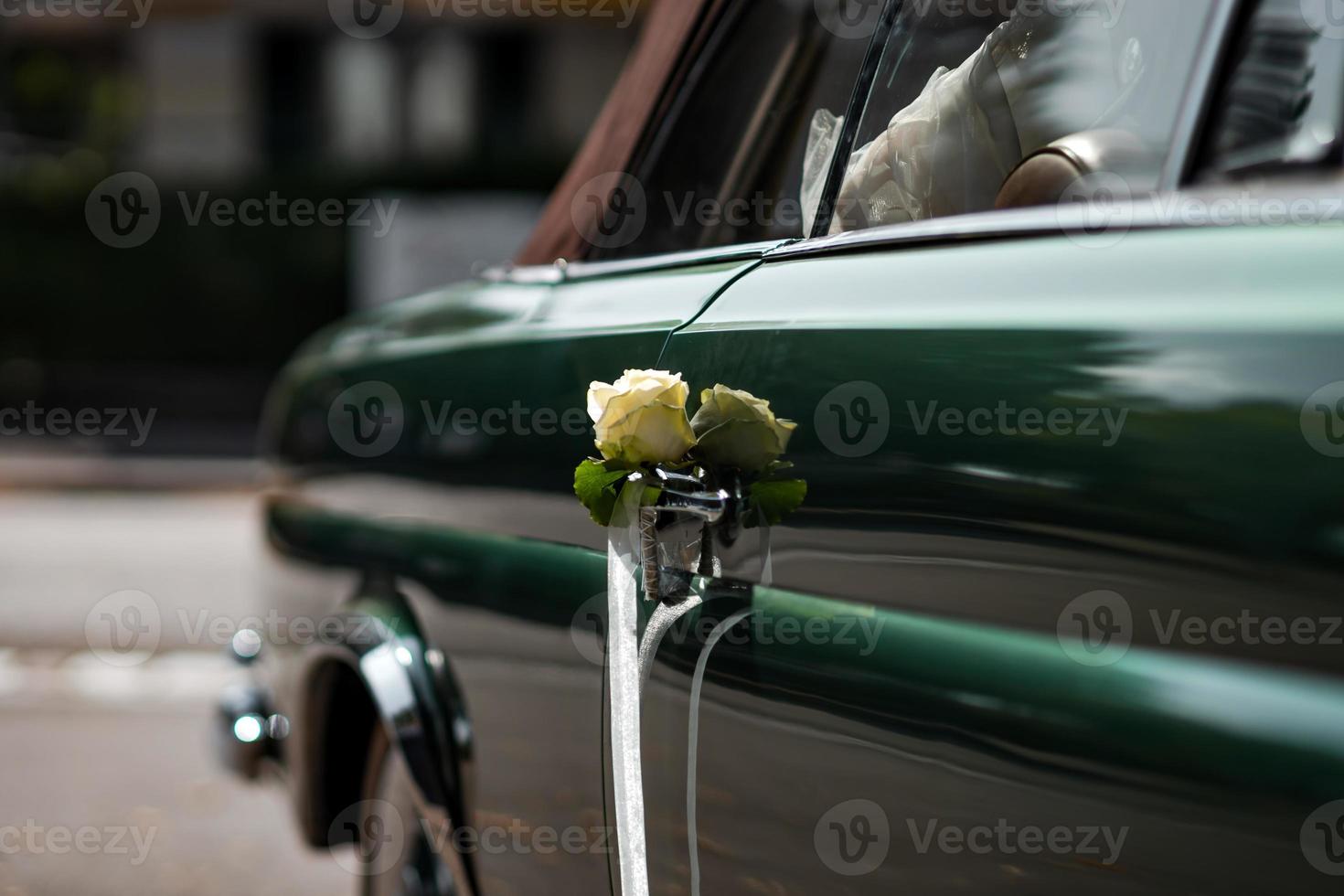 Delicate details of the wedding celebration. Newlyweds hold hands. photo
