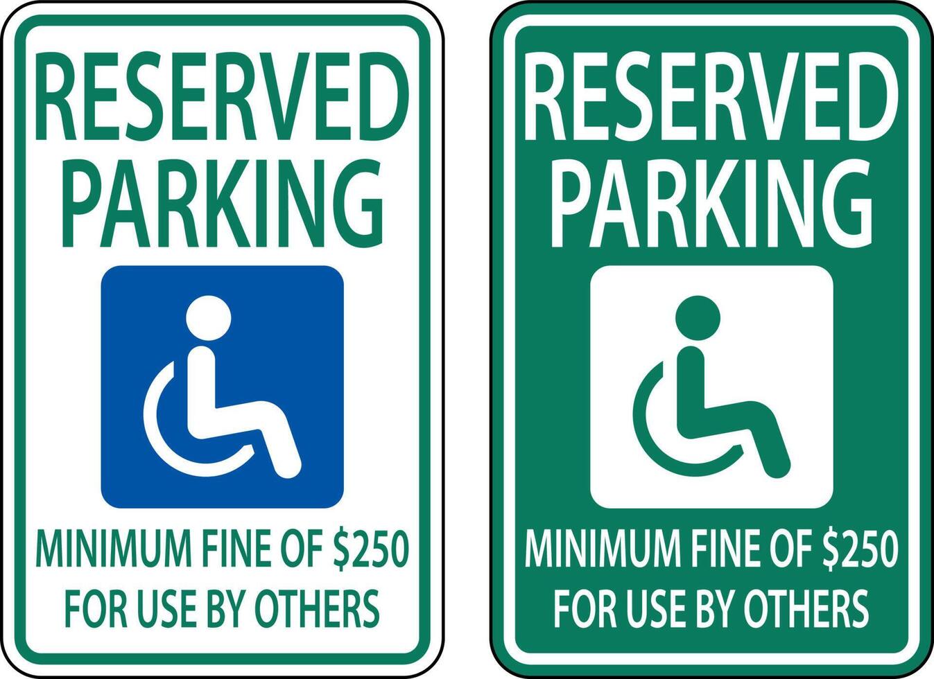 Accessible Parking Sign On White Background vector